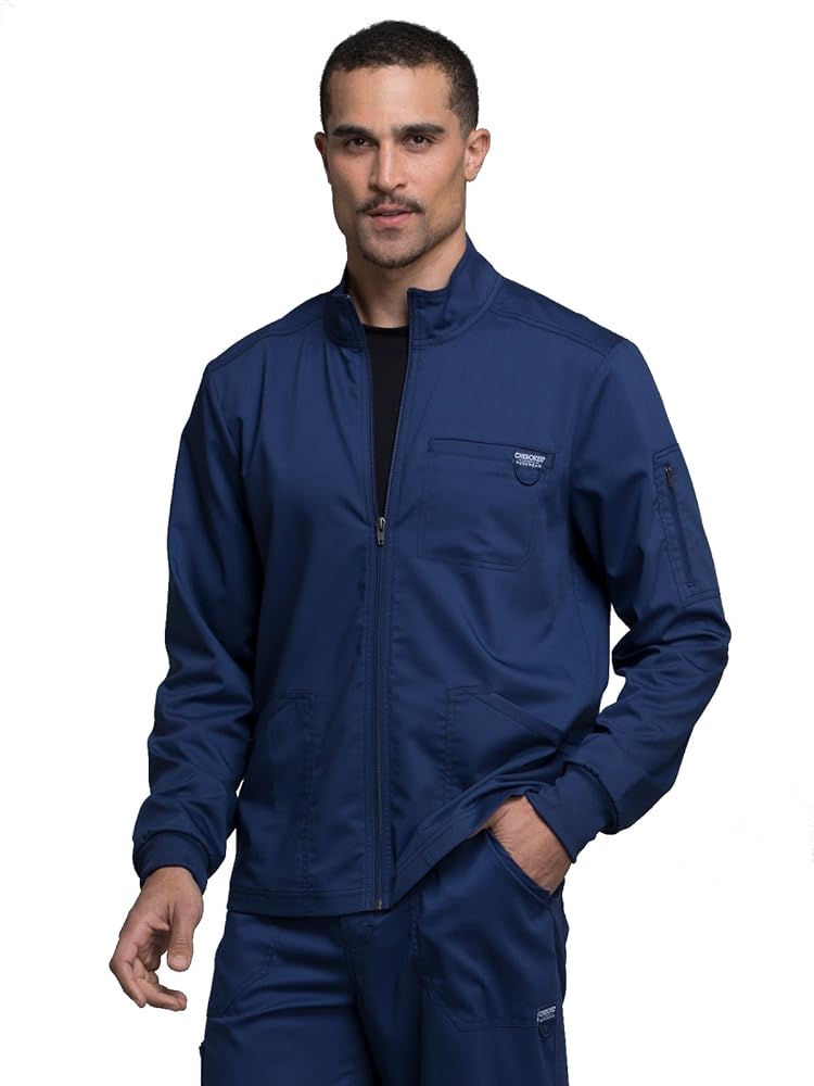 Cherokee Men Warm up Scrub Jacket with Zip Front WW320