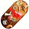 Synergy Loop Acacia Charcuterie Boards Large & Cheese Board - 3 Part Unique Long & Round Magnetic Charcuterie Board Gift Set - Acacia Wood Grazing Board Food - Wooden Serving Tray for Party - 26x13