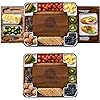 Shanik Upgraded Acacia Cheese Board Set, Square Shaped Charcuterie Set, Cheese Platter, Handcrafted Design and Stainless Steel Cutlery Set - Gift for Any Occasion with Engraving