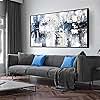 Large Grey Abstract Canvas Wall Art With Black Wood Framed for Living Room Bedroom Home Office Modern Abstract Canvas Prints Picture Ready to Hang Size 30x60