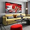 Large Red and Black Abstract Canvas Wall Art for Living Room Bedroom Home Office Modern Wall Decor Framed Canvas Prints Artwork Size 30x60