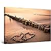 Startonight Wall Art Canvas Daydream Love on the Beach, Love Sunset Picture Stretched and Framed Print, Modern Artwork for Bedroom or Living Room, Office Ready to Hang Home Decor 24" x 36"
