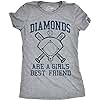 Womens Diamonds are A Girls Best Friend Tshirt Funny Cute Baseball for Ladies