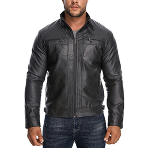 men''s leather biker jacket