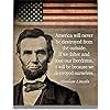 Govivo Abraham Lincoln Historic Quote - American Patriotic President Wall Decor Art Print - unframed artwork printed on photograph paper