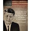 John F Kennedy famous quote - Ask not what your country can do art print - 11 x 14 Unframed Wall Art Print - Great inspirational patriot quote