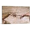 ARTCANVAS Sistine Chapel Ceiling - God and Adam Hands Detail Canvas Art Print Stretched Framed Painting Picture Poster Giclee Wall Decor by Michelangelo - 26" x 18" (0.75" Deep)