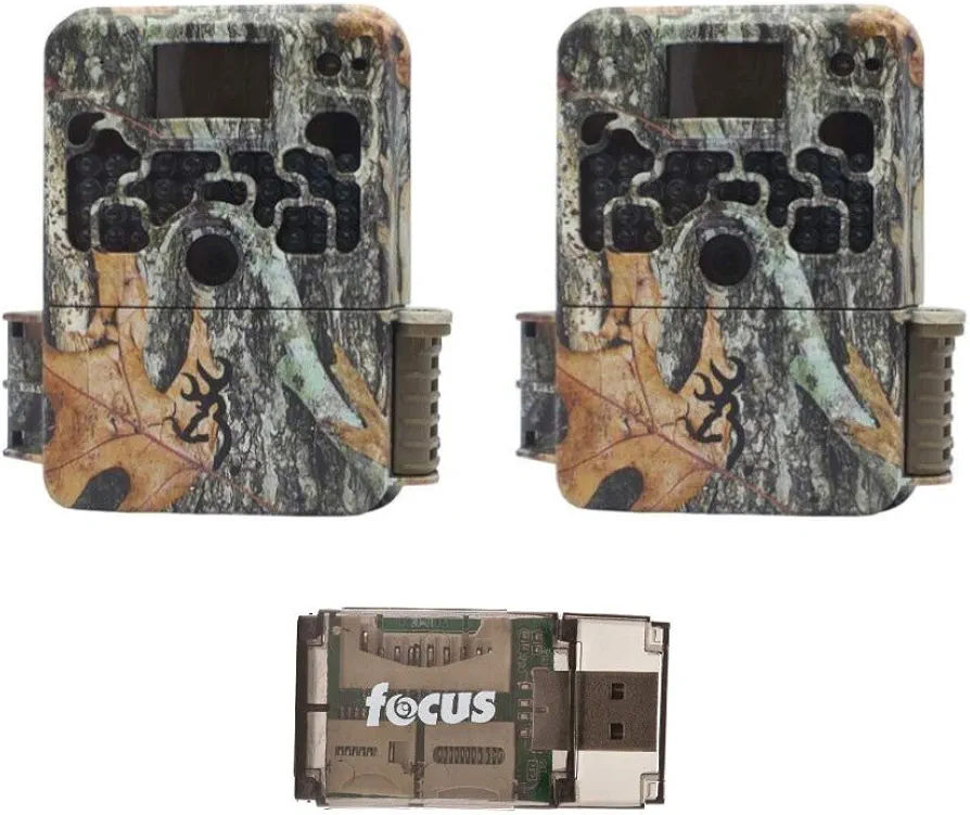 Browning Trail Cameras Strike Force Extreme 16 MP Game Cameras (2-Pack) Bundle with USB Card Reader (3 Items)