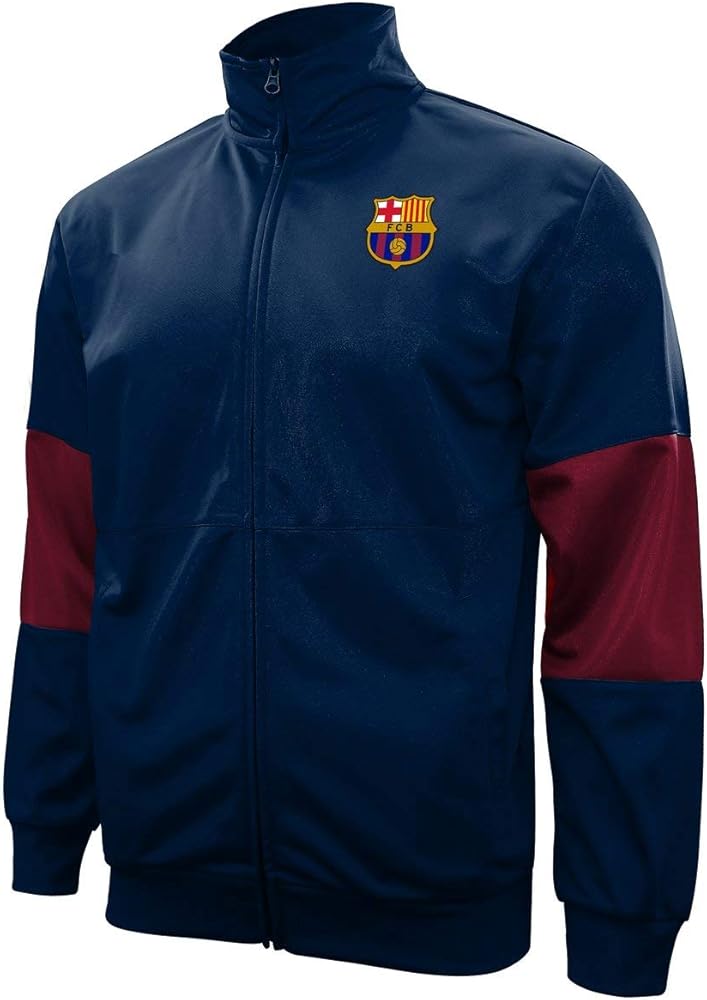 Icon Sports Men FC Barcelona Officially Licensed Zipper Soccer Jacket 013