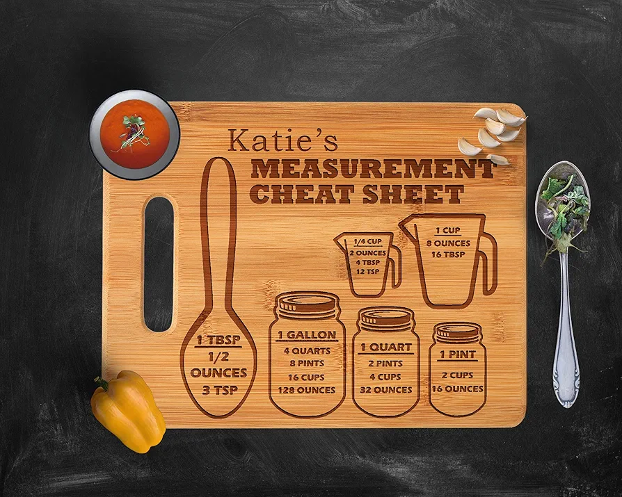 Funny food Measurement cutting Board, Mom Cutting Board, Personalize Cutting Board, wooden engraved cutting board, Kitchen, Cutting Board, Wood Chopping Board, Mother's day Chopping Board