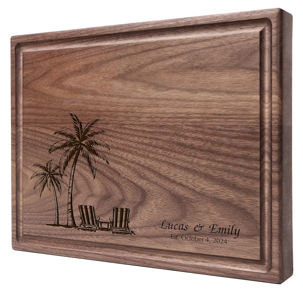 Personalized Cutting Board, Custom Wedding, Anniversary or Housewarming Gift Idea, Wood Engraved Charcuterie, for Friends and Family Vacation Memories 010
