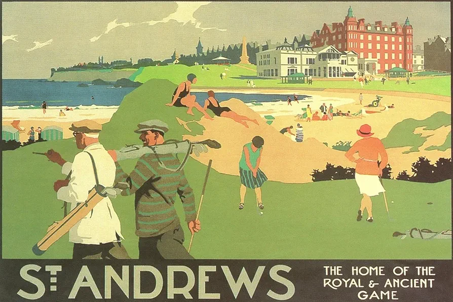ART.COM Wall Art Print St. Andrews Golf Course, 24" x 16"