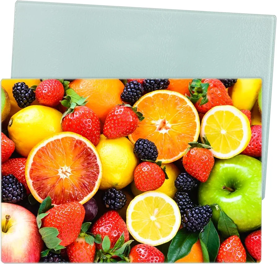 Okllen 2 Pack Sublimation Tempered Glass Cutting Board, 11"Lx8"W Textured Anti Slip Glass Chopping Board, Heat Resistant Blank Cutting Board for Kitchen DIY Heat Press Machine Personalized Gift
