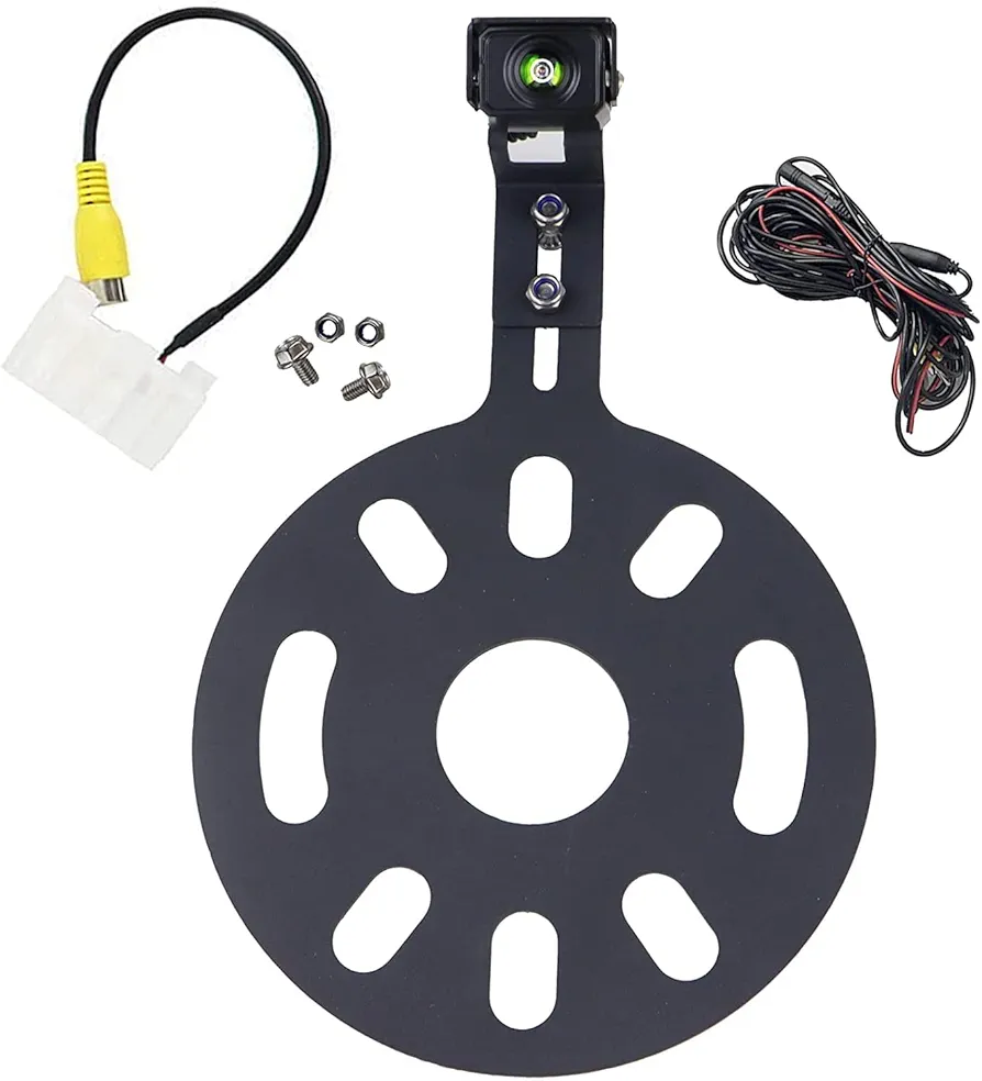 YuYue Electronic Reverse Backup Camera Adjustable Spare Tire Mount Replacement Compatible with 2007-2018 Jeep Wrangler JK Rubicon Metal Housing Heavy-Duty Rear View System Parking Camera