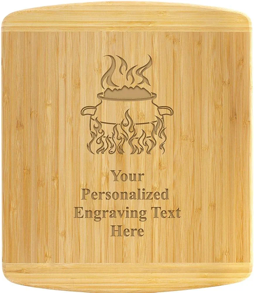 Custom Bamboo Cutting Board, 11.5" x 13.5" Custom Engraved Chili Competition Breadboard Gift
