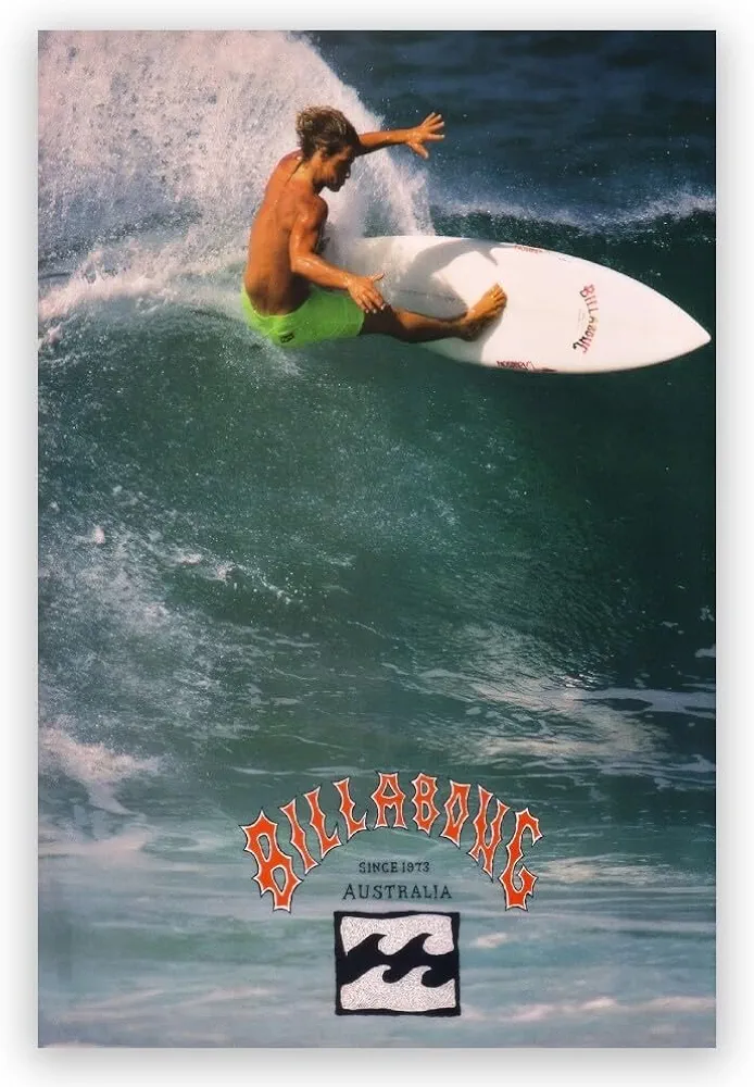 Generic 1990 Surf Poster Vintage Surfing Posters Retro Ocean Print Hawaii Summer Beach Newspaper Canvas Surfer Wall Art Aesthetic Room Decoration for Beach Lovers 16x24inch Unframed, style-1
