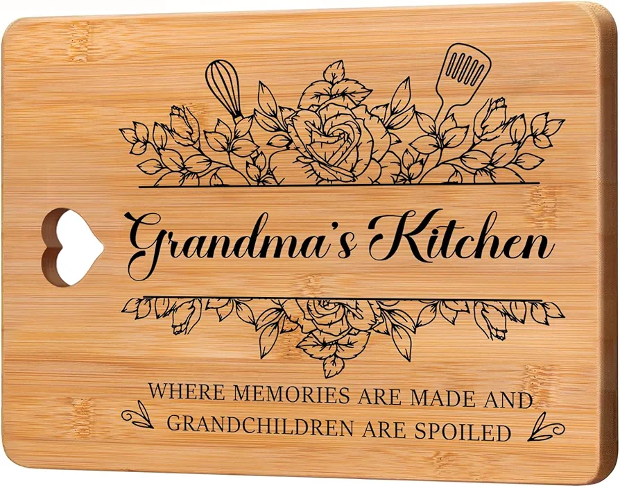 Grandma Gifts - "Grandma's Kitchen" Grandma Christmas Gifts Cutting Board, Bamboo-Made Engraved Nana Gifts, Grandma Birthday Gifts for Grandkids, Grandma Cutting Board