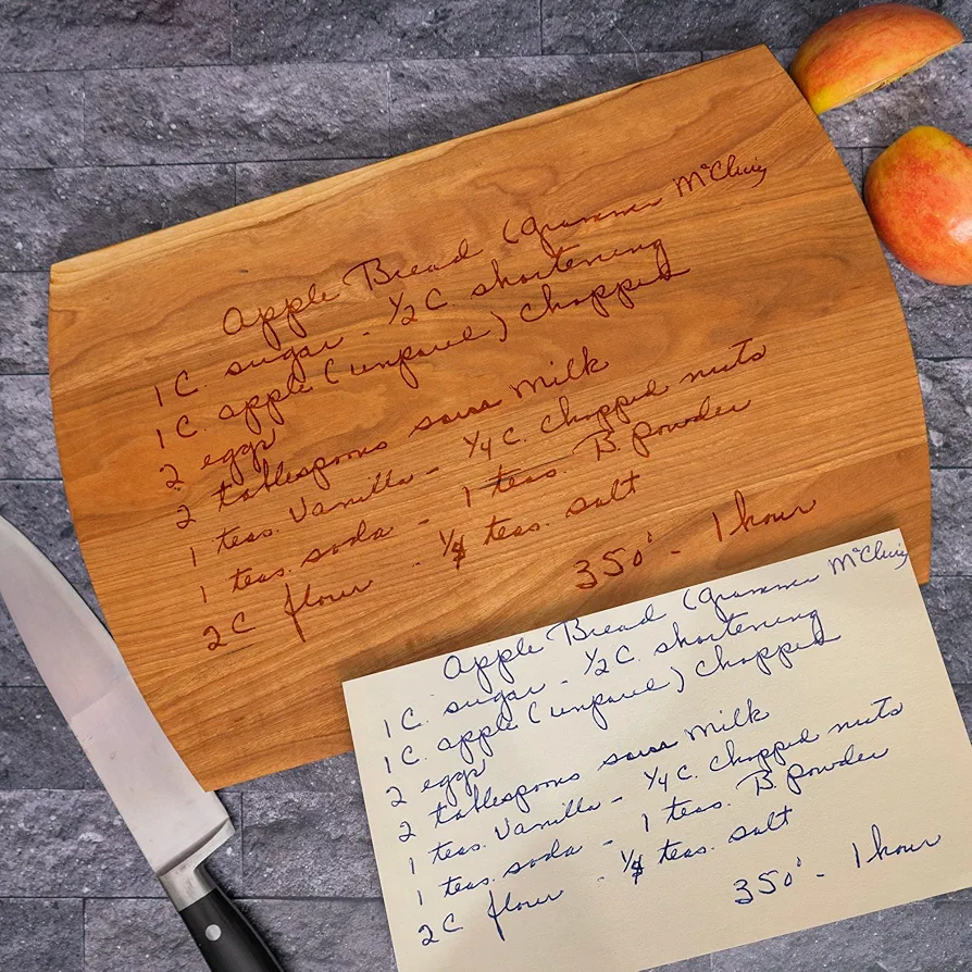 Personalized Laser Engraved Recipe Cutting Board - Wood Cutting Board - Custom Gift for Dad - Great as Wedding Gifts, Christmas Gift, Mother In Law Gifts, Marriage Gifts