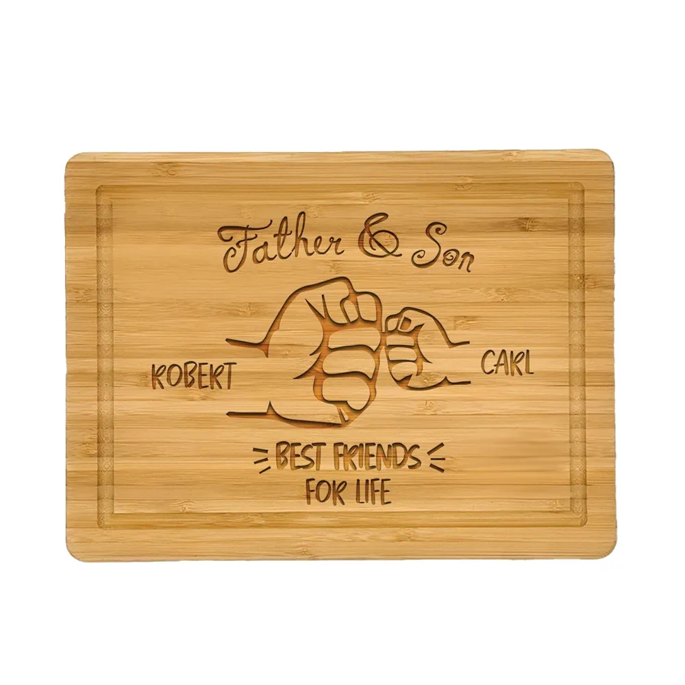 Bamboo Cutting Board, Father and kids best friend for life, Dad Cutting Boards, Father day gifts, Personalized Cutting Boards, Presents for Dad, Engraved Cutting Board