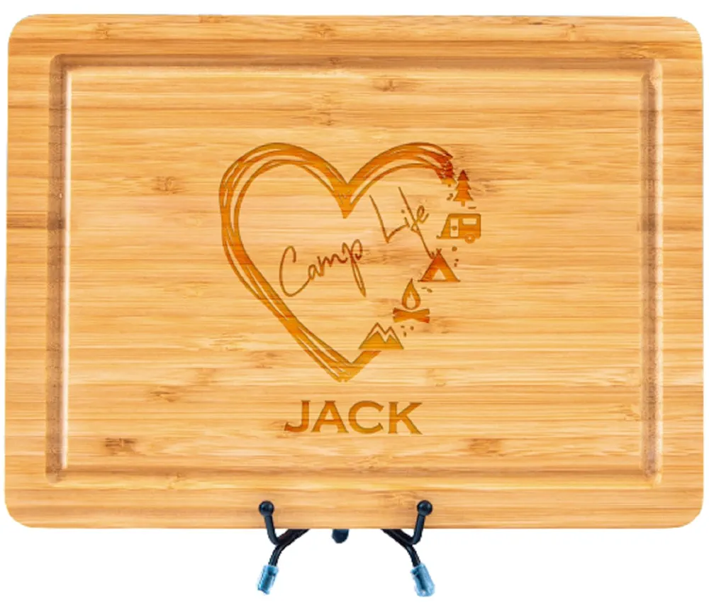 Camp Life Cutting Board, Personalized Camping Cutting Board, Camping Fire Board Gift, Camping Decor, Engraved RV Board, Camping Tent Board