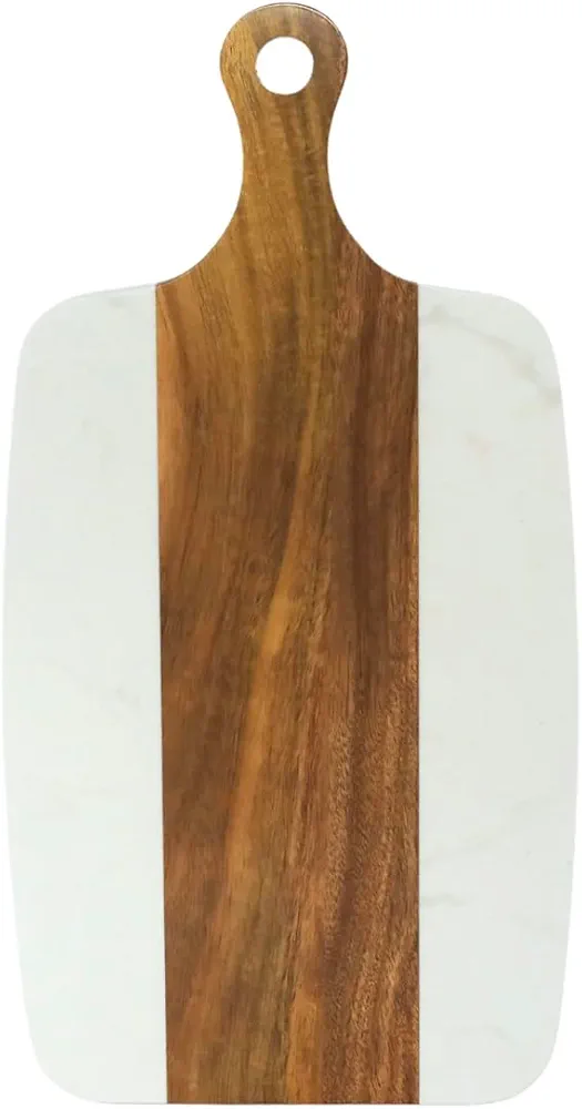 White Marble & Acacia Wood Cutting Board