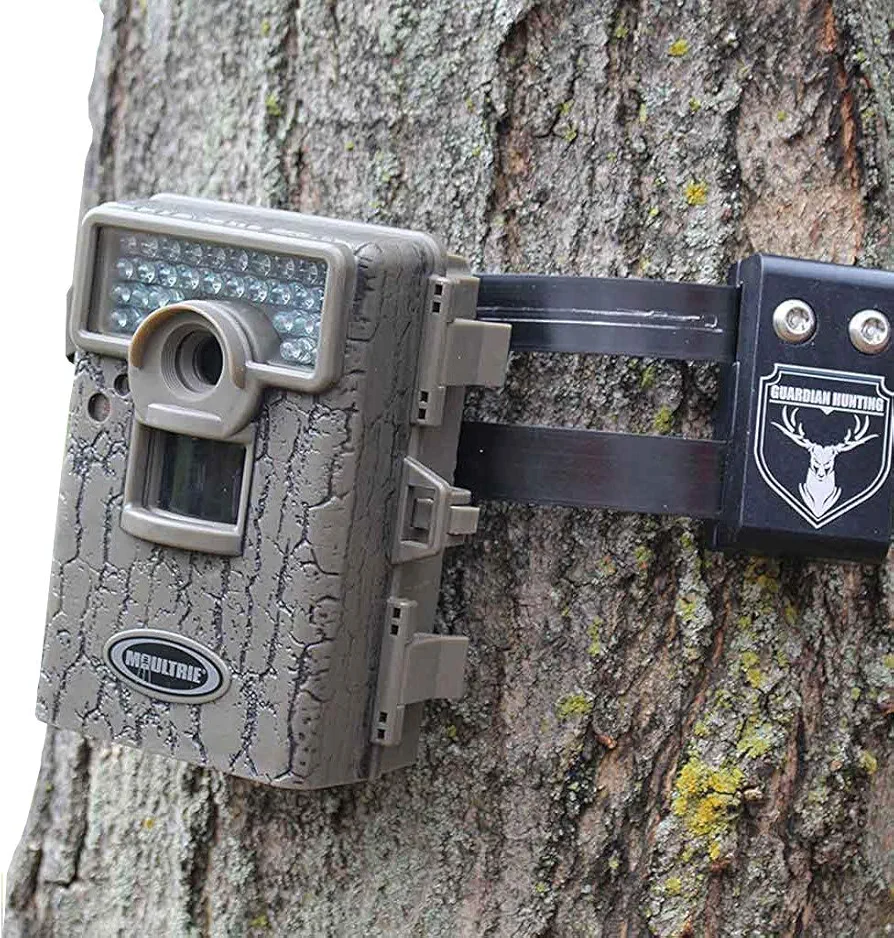 Trail Camera Lock by Guardian - Game Cam Tree Mount Holder Accessory and Heavy Duty Metal Security Locking Strap to Replace Lockbox and Reduce Theft (48 inch) (Maxx (Block 2X Bigger))