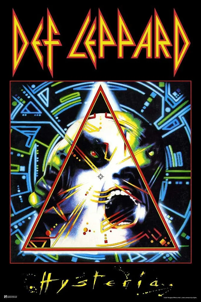 Def Leppard Hysteria Album Cover Heavy Metal Music Merchandise Retro Vintage 80s Aesthetic Band Cool Wall Art Print Poster 16x24