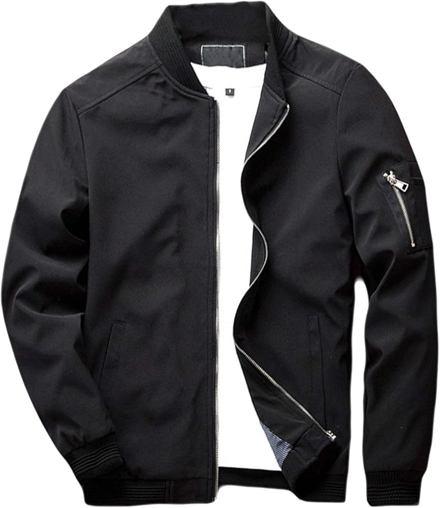 sandbank Men's Slim Fit Lightweight Softshell Flight Bomber Jacket Coat