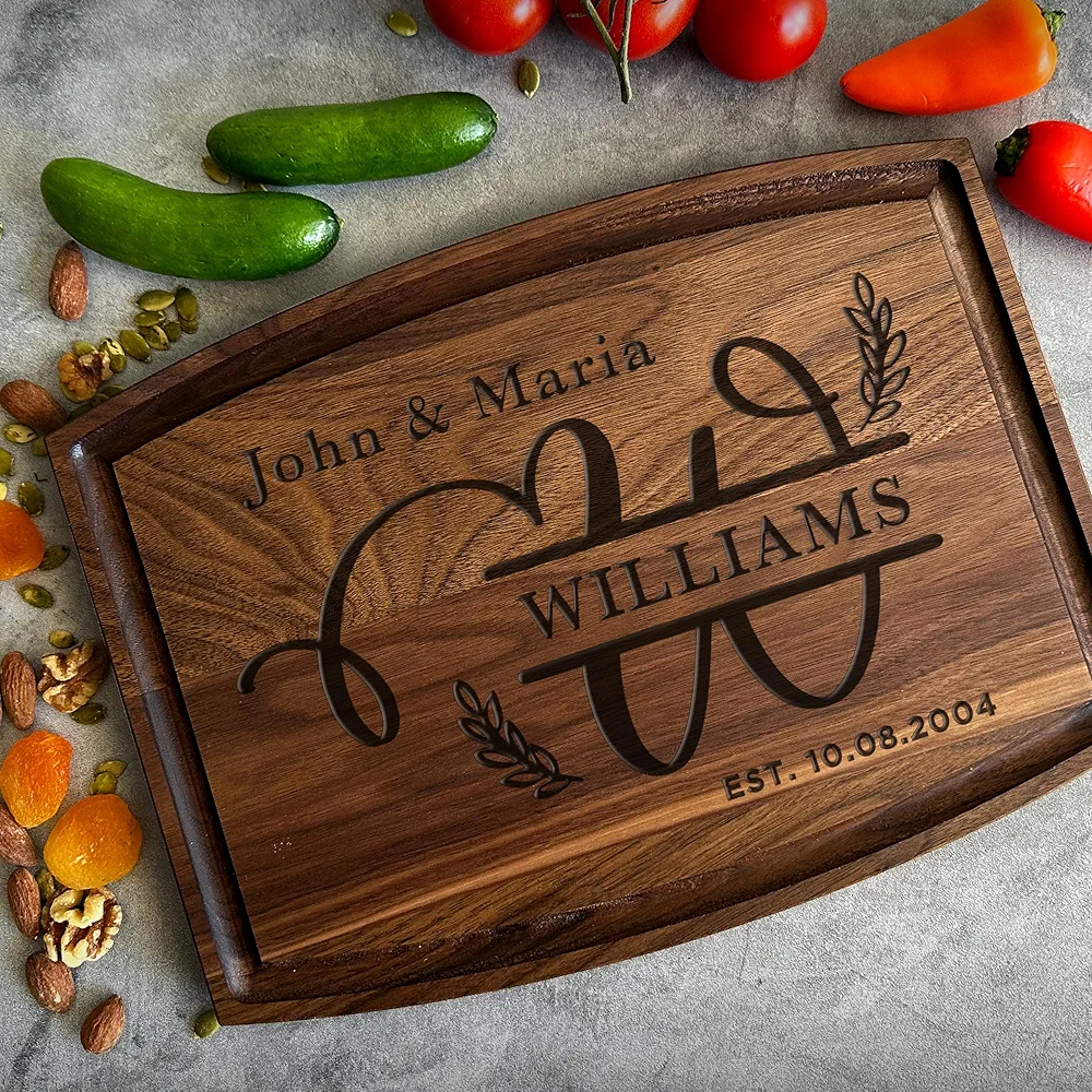 Personalized Cutting Boards – Personalized Cutting Boards Wood Engraved – Lovely Birthday, Anniversary, Bridal Shower, Wedding Present – Custom Christmas gift- House warming Gift - USA Handmade
