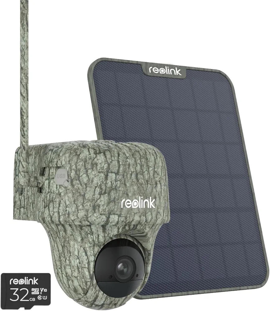 REOLINK 4K Cellular Trail Camera, 3G/4G LTE, 360° Full View, 4K Live Streaming & Playback on Phone, Animal Recognition, No-Glow IR, Smart Motion Activated, Solar Powered Game Camera, Go Ranger PT