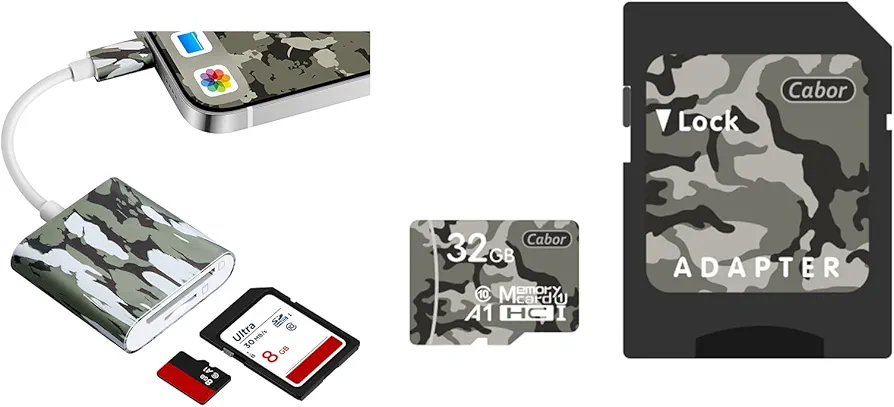 Trail Camera Viewer for iPhone and 32GB Micro SD Card with SD Adapter