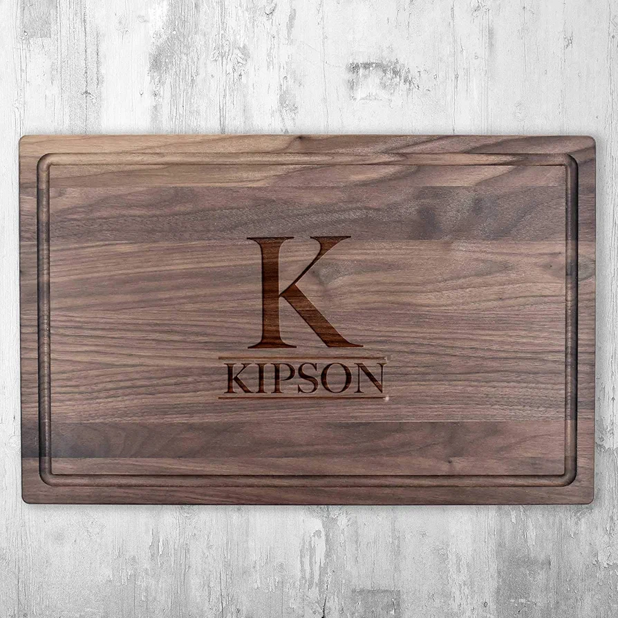 Personalized Cutting Board/Cutting Board with Initial/Wedding Gift for couple or bride, Father's Day Gift/Serif Initial, walnut 8x12
