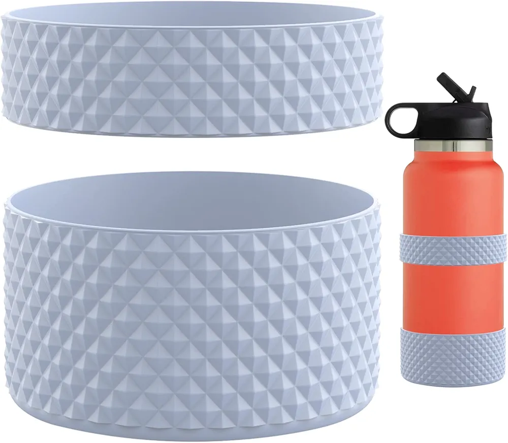 Water Bottle Boot, Double Protective Diamond Texture Silicone Boot Protector Compatible with 12oz-40oz Hydro Sport Flask Anti-Slip Flex Boot Bottom Sleeve Cover