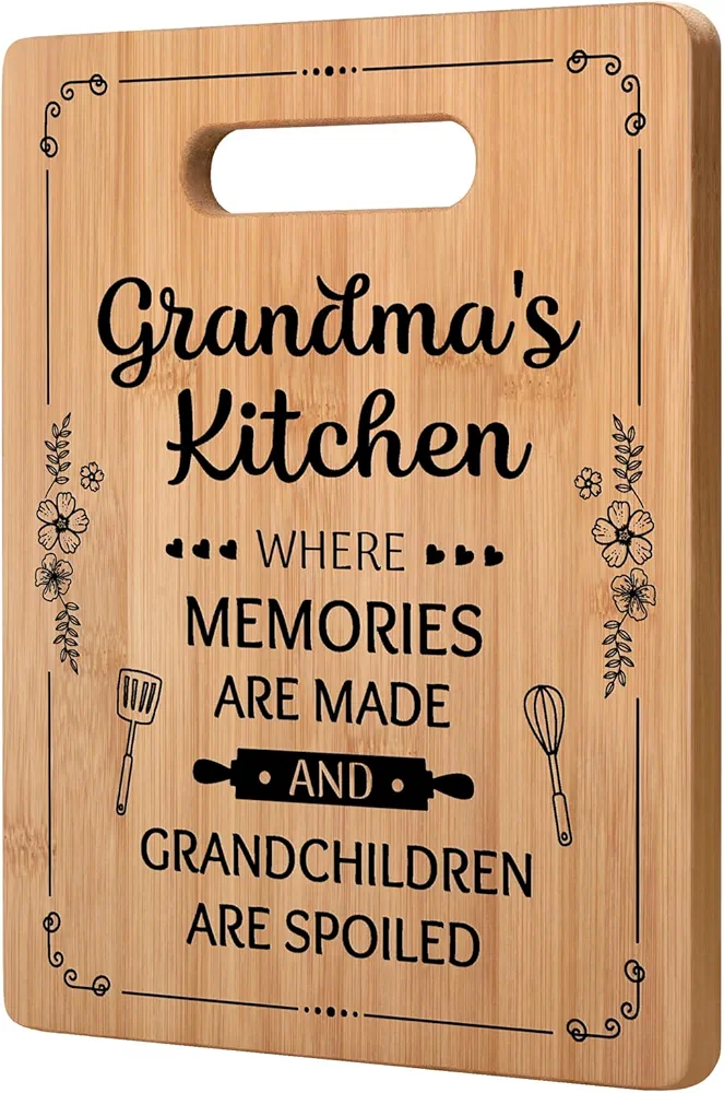 Grandma Gifts, Grandma Birthday Gifts - Unique Cutting Board - Best Gifts for Grandma from Grandchildren - Thoughtful Mothers Day Christmas Gifts for Grandma Grandmother Gift Ideas