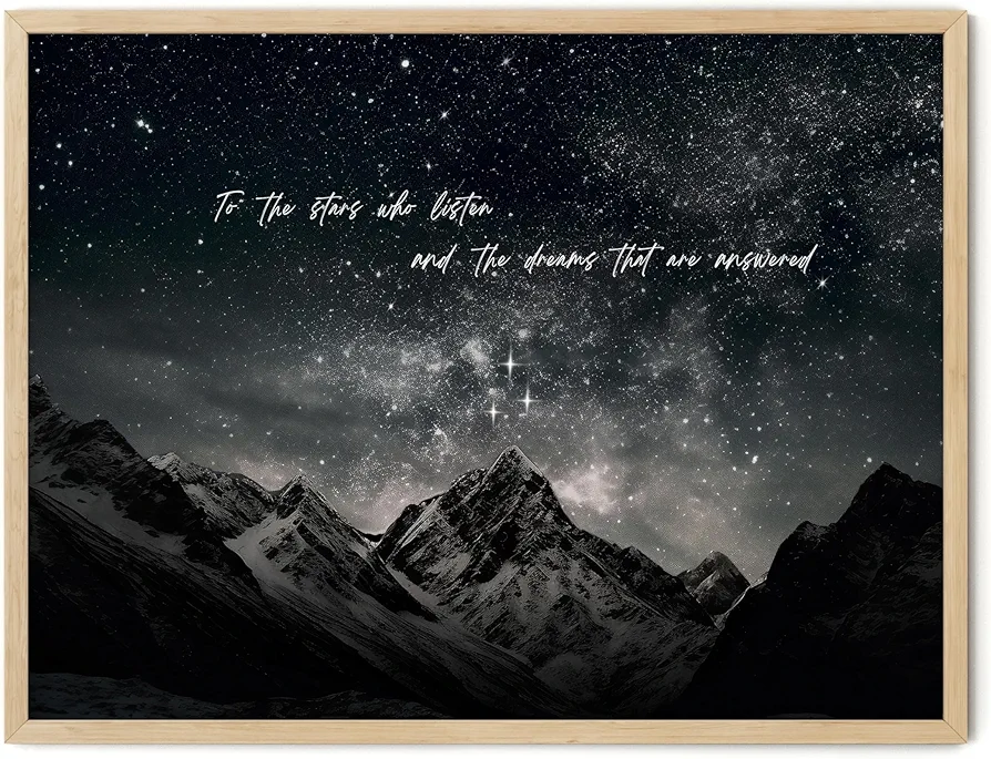 TwoDays Fantasy Books Merchandise Room Decor, To The Stars Who Listen Wall Art Prints For Bookish Gifts, City Of Starlight Poster For Library.(12" X 16", UNFRAMED)
