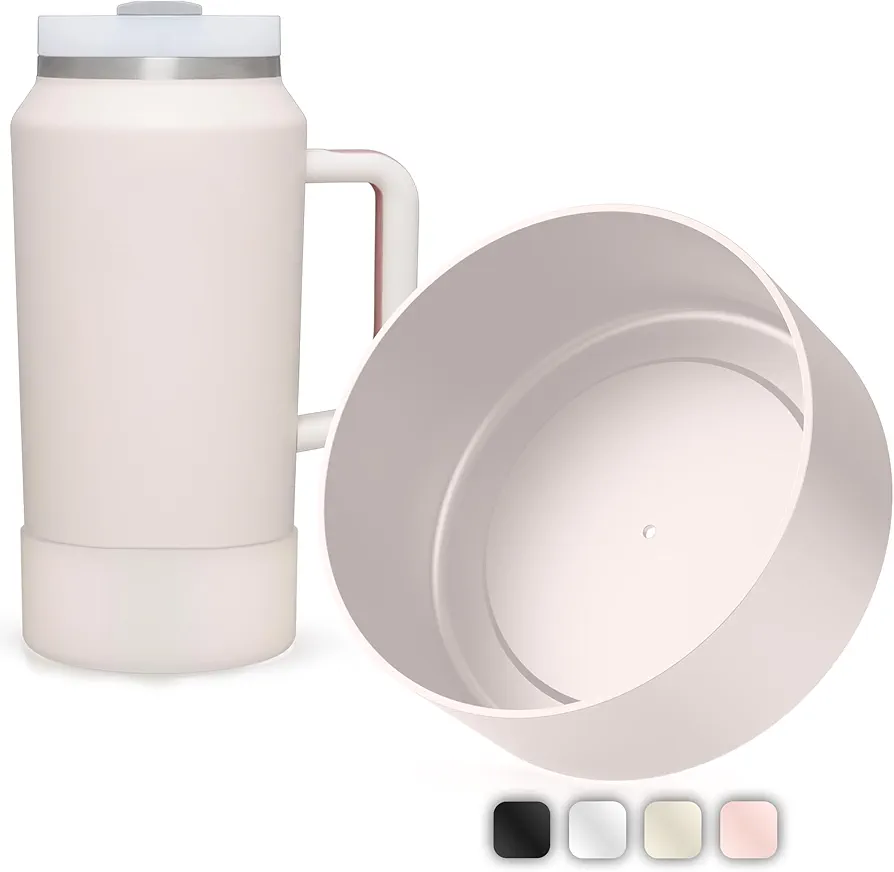 Jmoe USA Boot for 64oz Stanley Quencher H2.0 FlowState Tumbler With Handle | BPA Free Silicone | Sleeve Protector for Bottom of Cup | Protects Against Dents & Scratches (Rose Quartz)