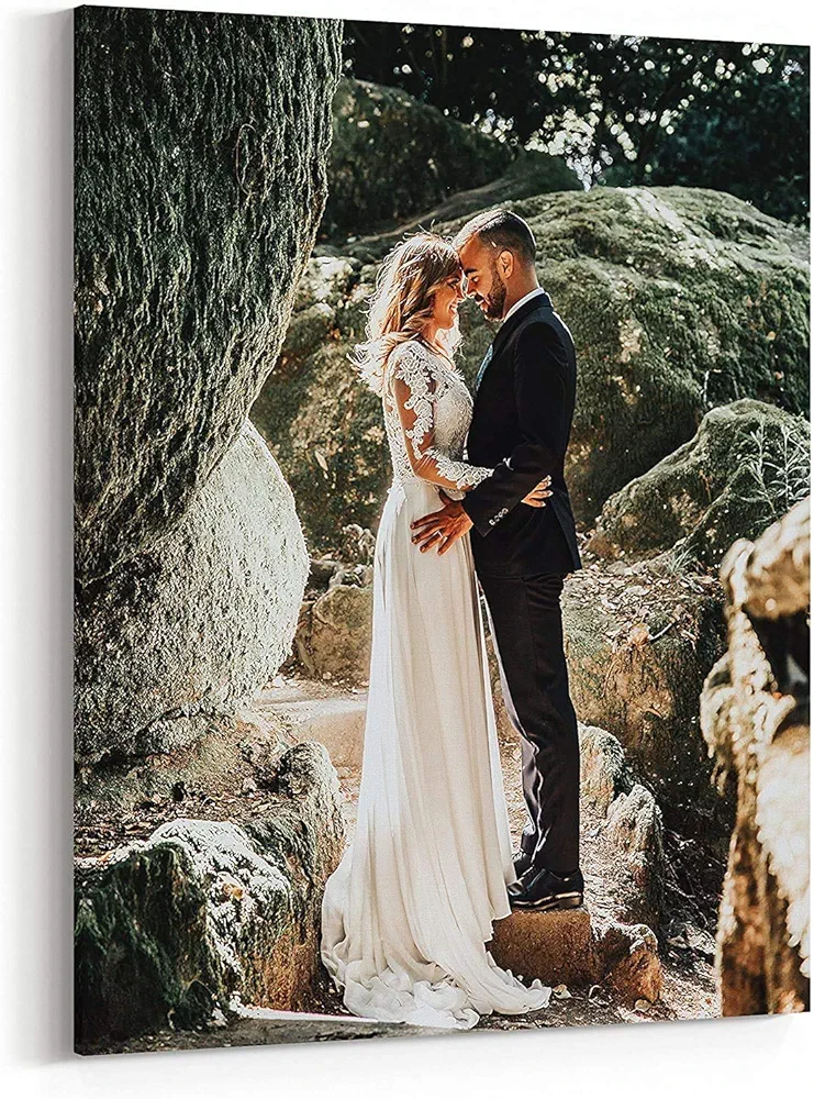 Personalized Custom Canvas Prints: Photo On Canvas (Framed 12X18) Transform Your Photos into Stunning Framed Wall Art Digitally Printed Photo To Canvas Ideal for Home Decor Gifts Keepsakes