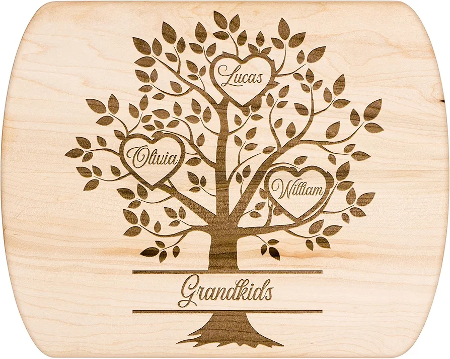Personalized Cutting Board Family Tree Cutting Board Custom Cutting Board, Charcuterie Boards for grandchild, Engraved Cutting Board Grandparent Gift Customized name kid version 2