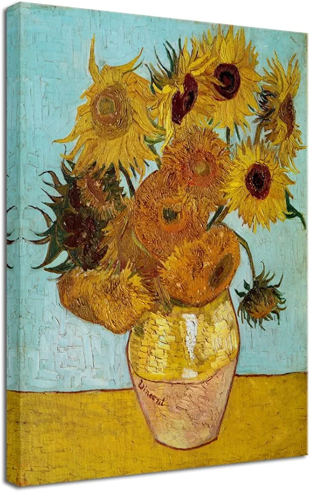 Wieco Art Sunflower by Vincent Van Gogh Oil Paintings Reproduction Modern Floral Giclee Canvas Prints Artwork Flowers Pictures on Canvas Wall Art for Home and office Decorations