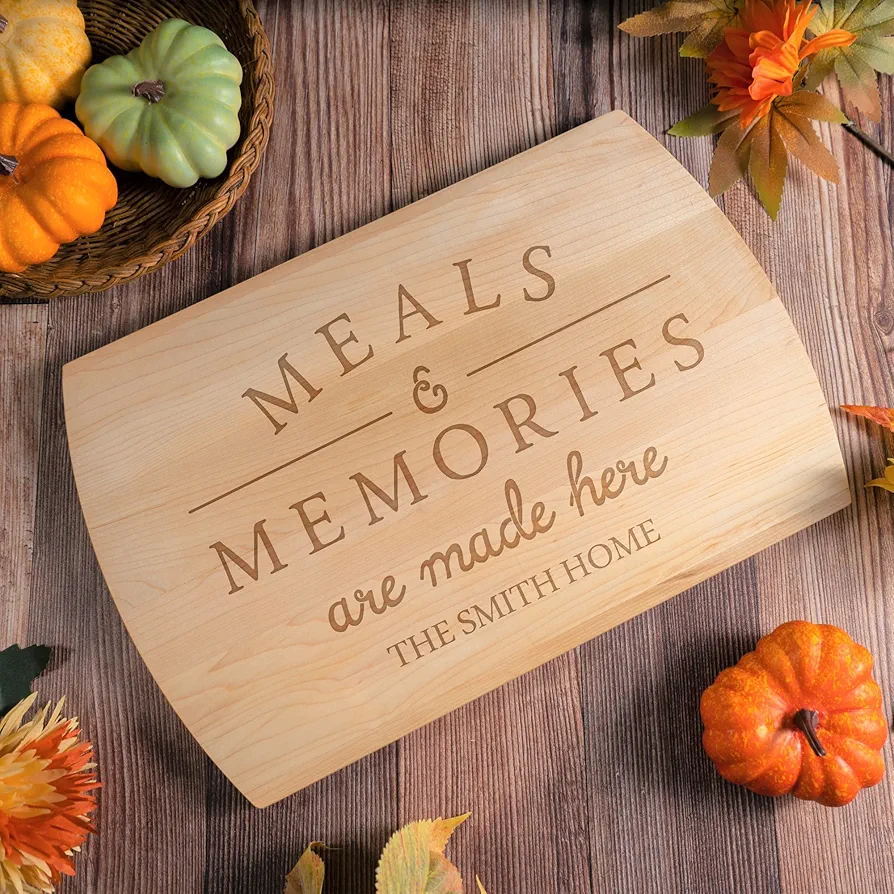 Personalized Cutting Board Father's Day, Wedding or Anniversary - Laser Engraved in 3 Wood Types & 3 Varied Sizes - Custom Charcuterie Board, Home Decor - Meals and Memories