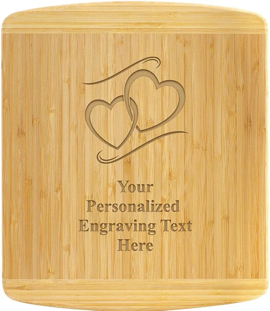 Personalized Bamboo Cutting Board, 11.5" x 13.5" Custom Engraved Breadboard, Engraving Included Prime