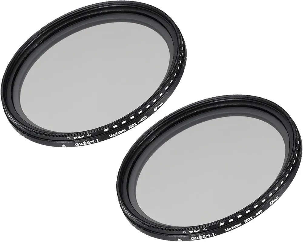 MECCANIXITY ND2-400 Lens Filter Variable Neutral Density Lens Filter 67mm Circular ND Filter Grayscale Filter for Camera Photography Lens 2 Pcs