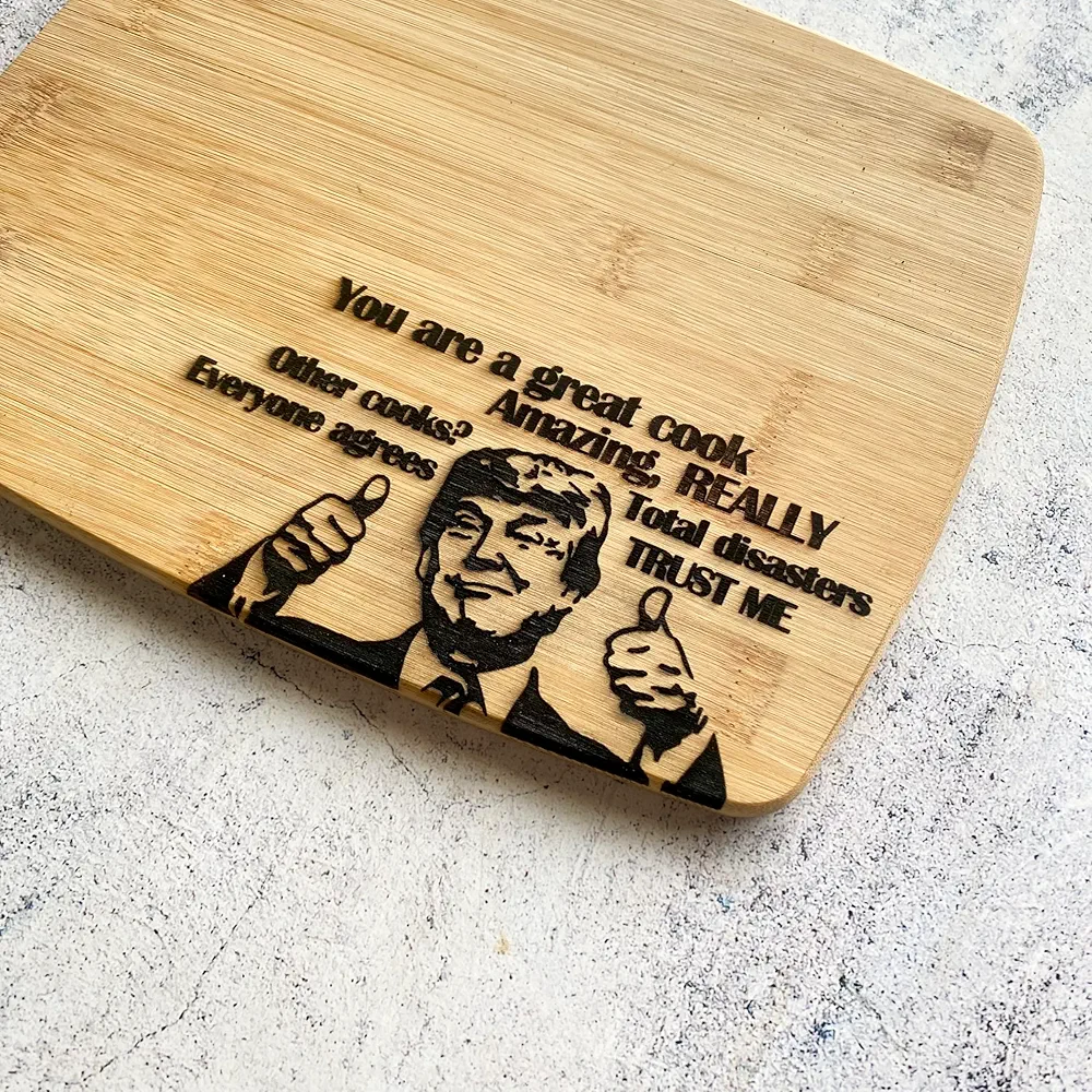 Great Cook Says Trump Charcuterie Bamboo Cutting Board (11"x14")