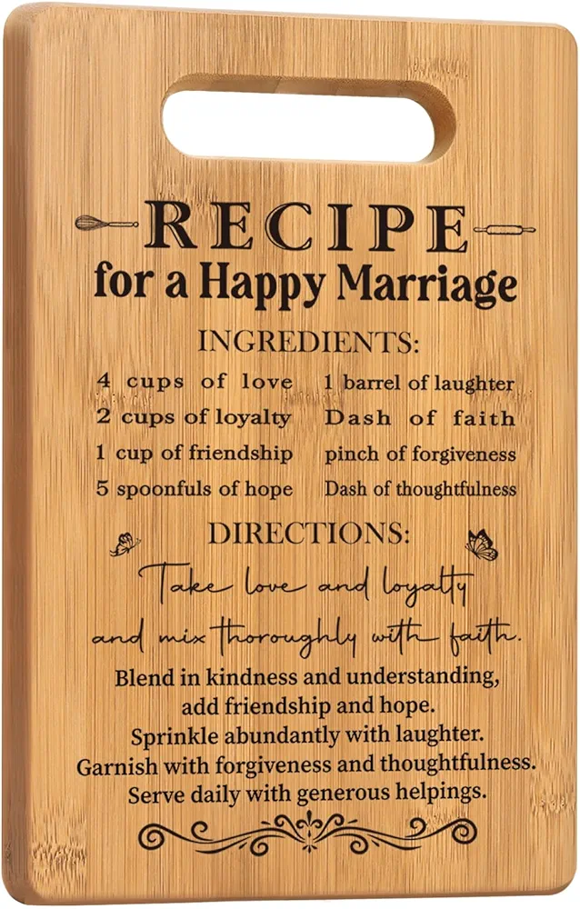 Wedding Gifts for Newlyweds Couples, Bridal Shower Gift for Bride and Groom, Newlywed Mr and Mrs Gifts Bride To Be, Happy Marriage Gift Cutting Board Christmas Engagement Wedding Presents
