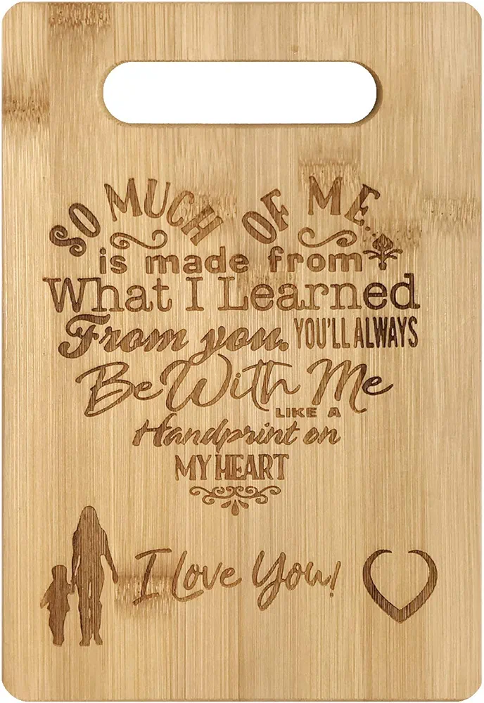 Mothers Present ~ Special Love Heart Poem Bamboo Cutting Board Mom Present Mother Day Mom Birthday Holiday Engraved Side For Decor Display or Hanging Reverse Side For Usage (10.6 x 7.1 Rectangle)