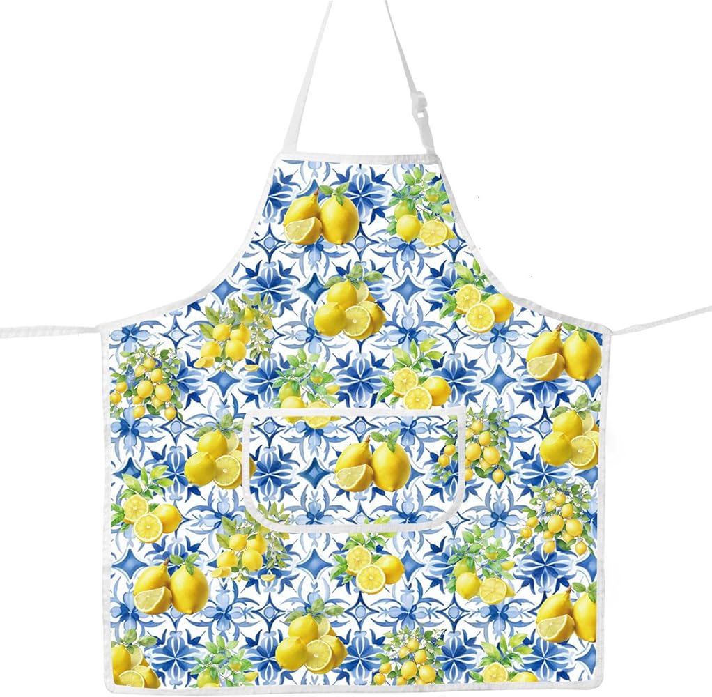 JNIAP Italian Amalfi Coast Lemons Apron Italian Kitchen Apron Sorrento Lemons Apron Italian Nonna Apron Italian Chef Apron