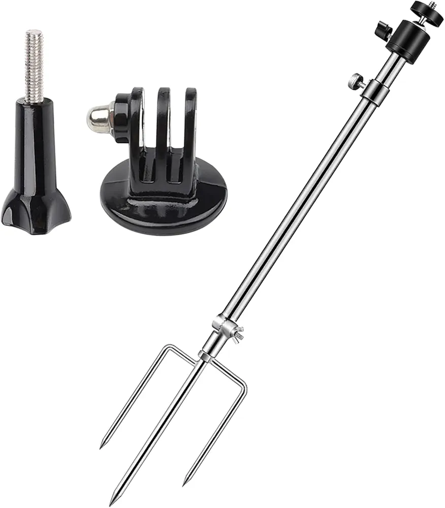 Game & Trail Camera Mount,Trail Camera Holder Ground Mount with 360 Degree Adjustable Universal Screw Connection 1/4''-20 (6mm), for Mounting Trail Cameras, Solar Panels, Gopro, etc.