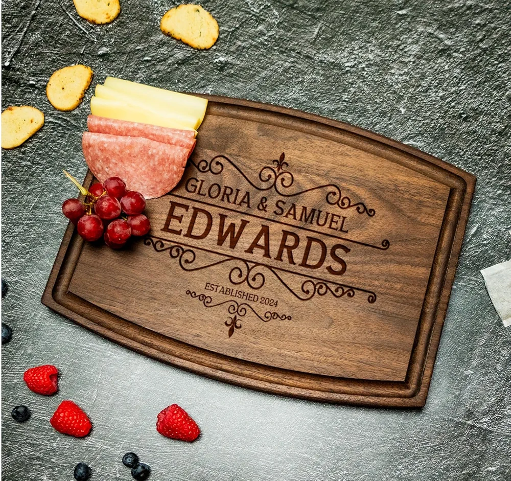 Custom Engraved Wood Cutting Boards, Perfect Gift For Anniversaries, Couples, New Homeowners, Friends, Retirements, Best Gift Idea For Christmas and Holidays