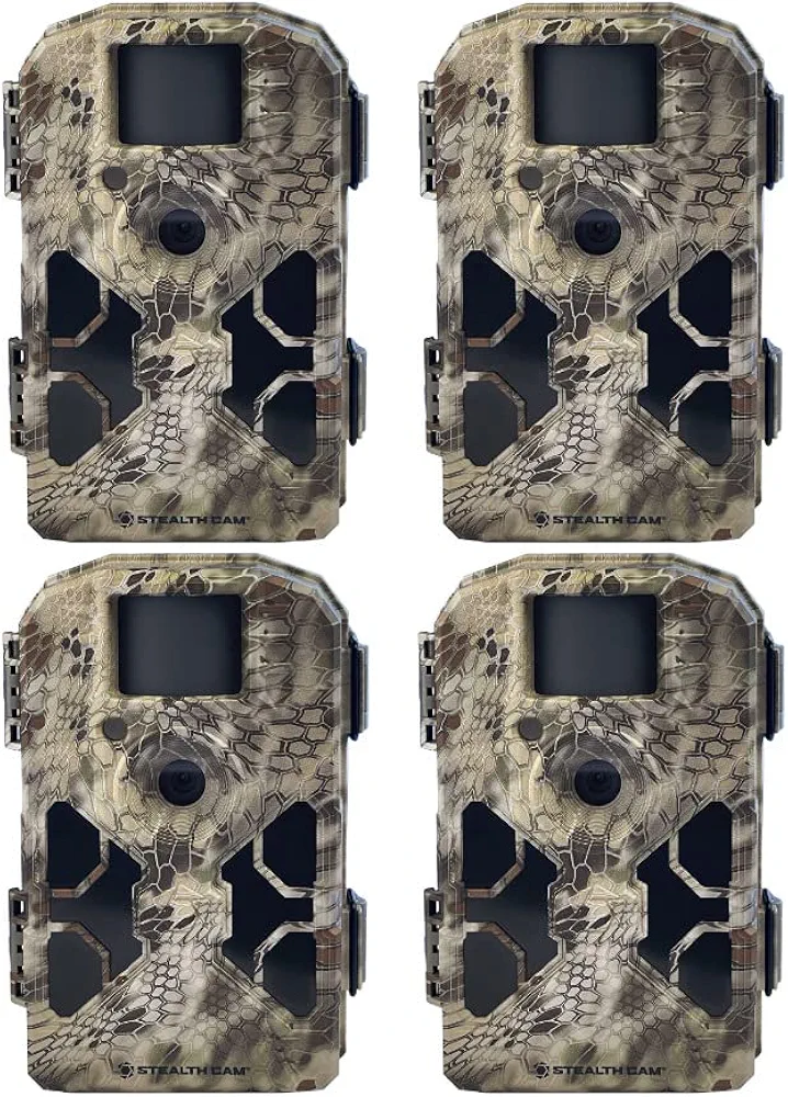 Stealth Cam 2022 G42NG 32MP Trail Camera 4-Pack No-Glow Flash, 100-Ft. IR Range, Kryptek Camouflage Bundle (4 Items)