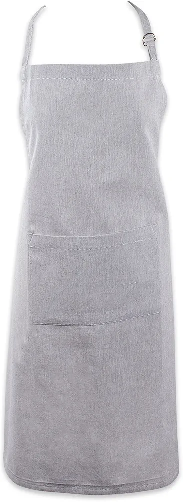 DII 100% Cotton Solid Chambray Kitchen Set, Chef Apron, Gray, 1 Piece